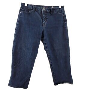 Style & Co Capri Jeans Women's 8 Blue Cotton Denim Twill Subtle Cuff Bling